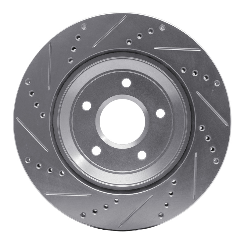 Cadillac XLR Brake Rotor (1) - Left Front - R1 Concepts - Drilled & Slotted - Silver - `97-`09